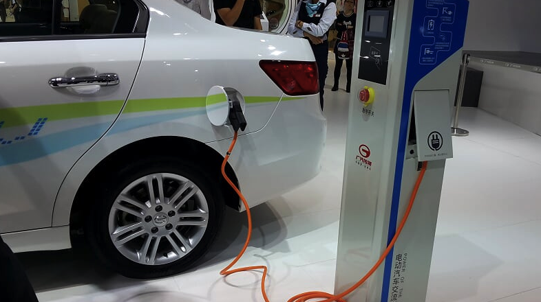 Electric Car getting Charged 