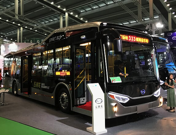 Electric bus getting charged 